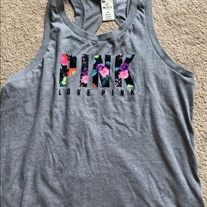 NEW VS Pink Tank w/ flower print